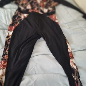 Fashion Nova Black Jumpsuit with Marbled Trim
